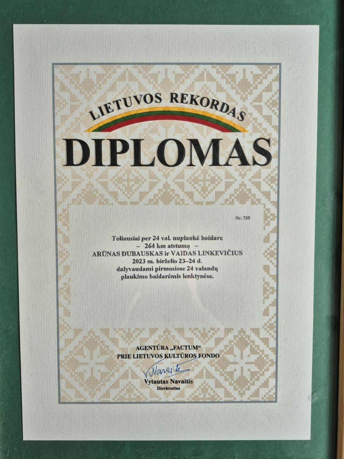 Arūnas Dubauskas ir Vaidas Linkevičius diplomas 2023